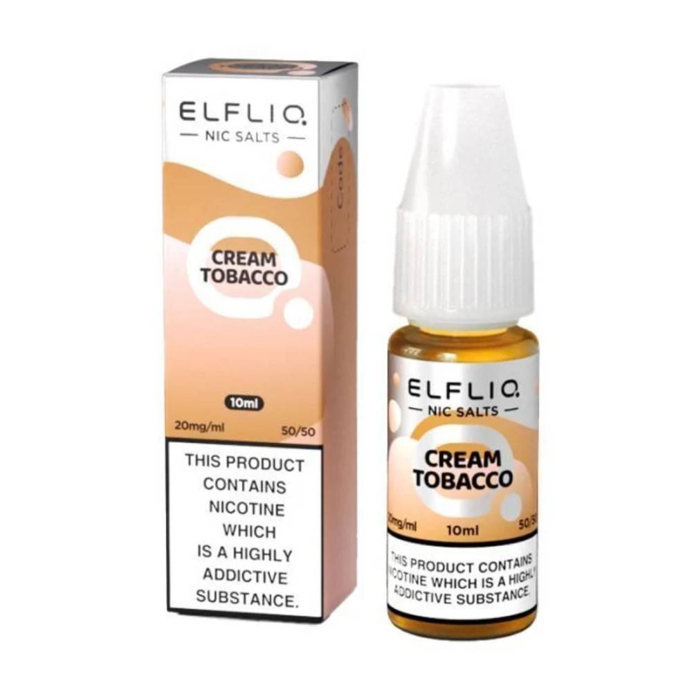 Elf Bar Elfliq Nic Salt E-Liquids 10ml Cream Tobacco 20mg