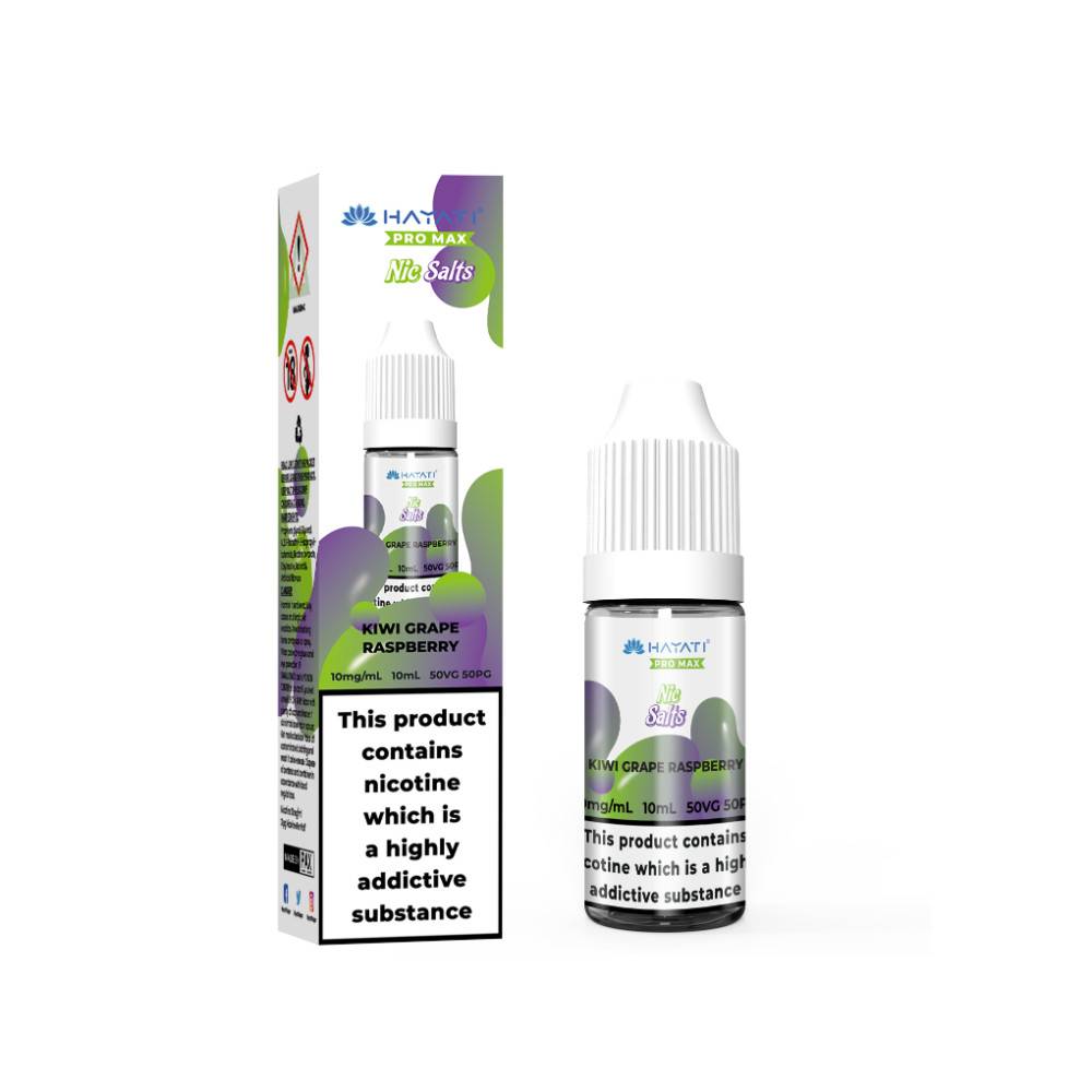 Hayati Pro Max Nic Salts E-Liquids 10ml Kiwi Grape Raspberry 10mg