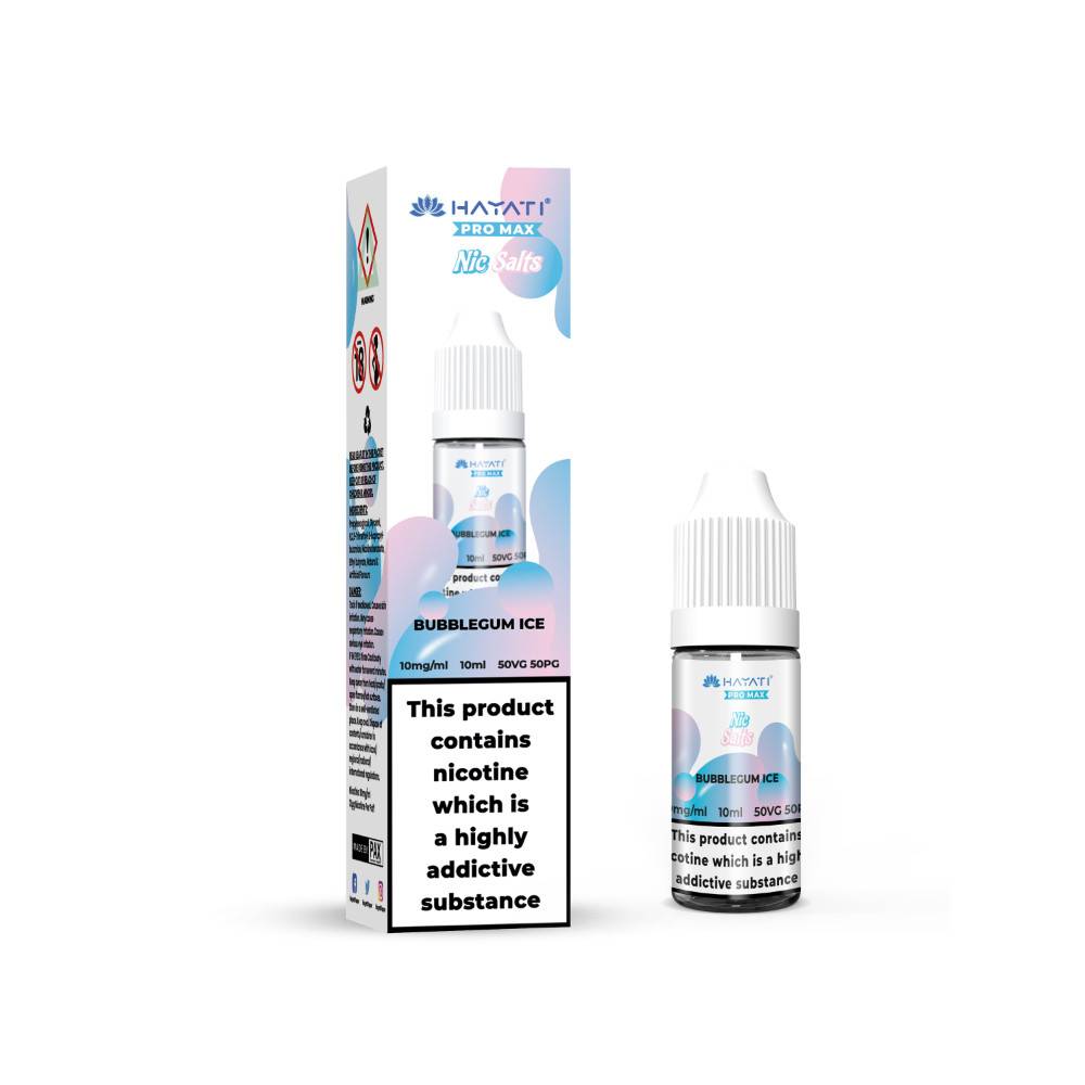 Hayati Pro Max Nic Salts E-Liquids 10ml Bubblegum Ice 10mg