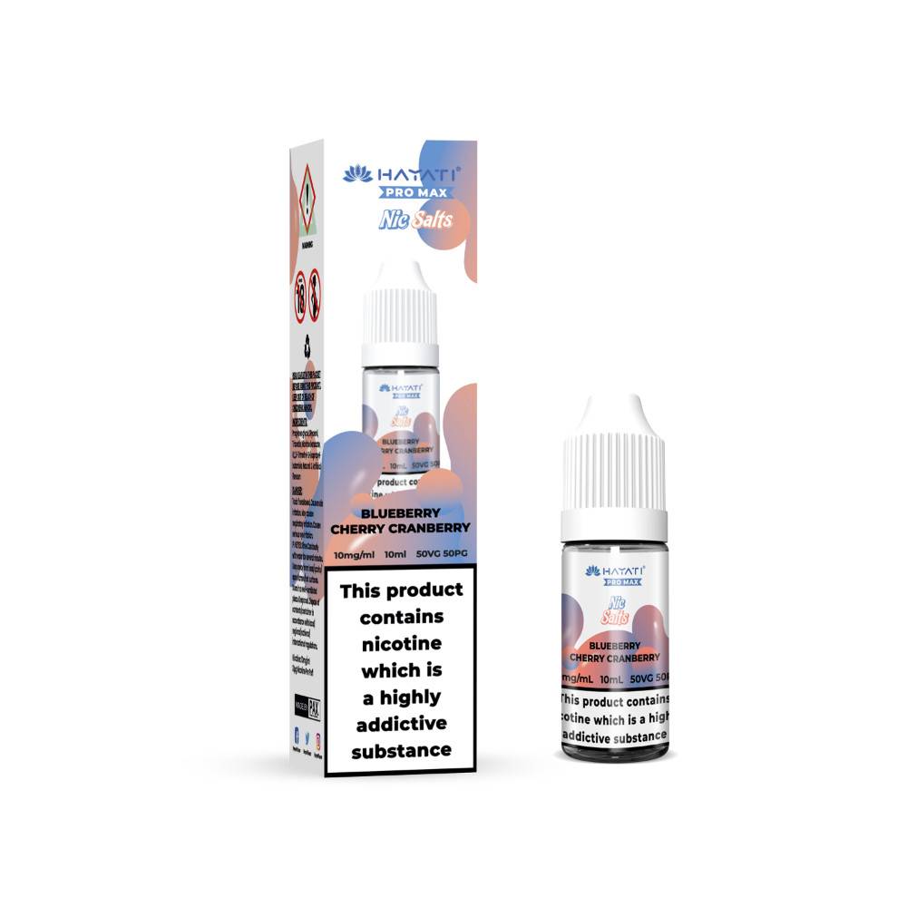 Hayati Pro Max Nic Salts E-Liquids 10ml Blueberry Cherry Cranberry 20mg