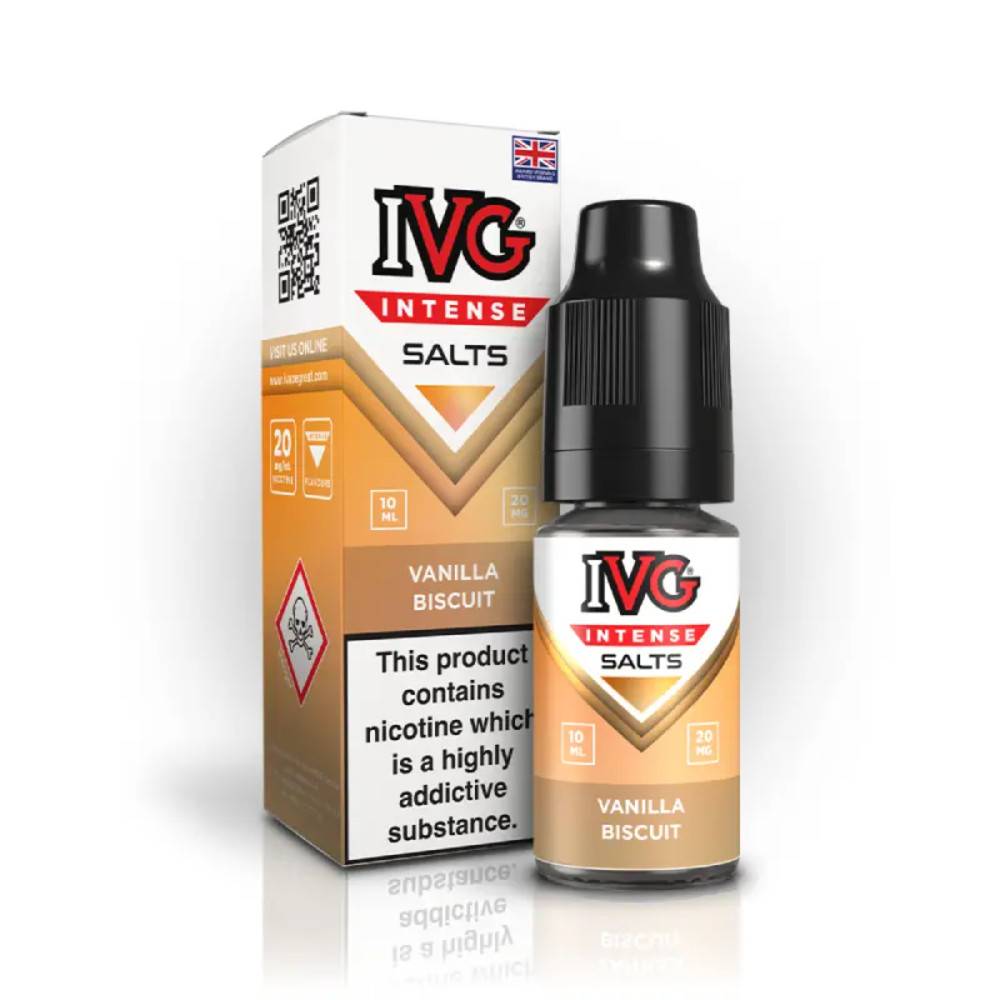 IVG Intense Nic Salts e liquids 10ml Vanilla Biscuit 10mg