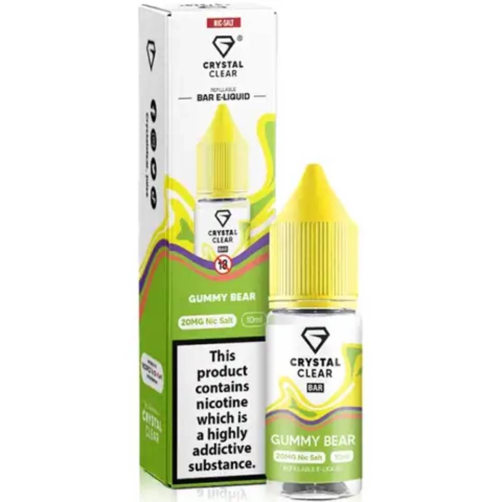 Crystal Clear Nic Salts e liquids 10ml Gummy Bear 20mg