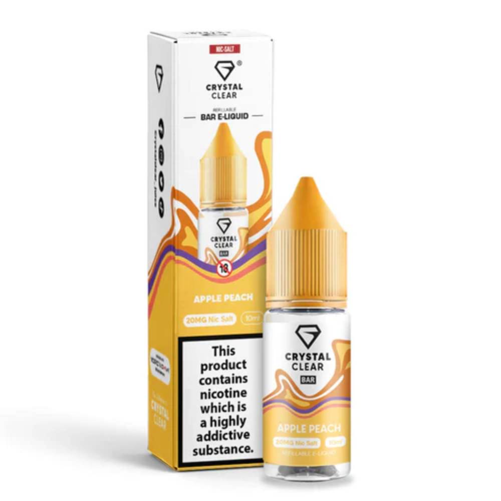 Crystal Clear Nic Salts e liquids 10ml Apple Peach 20mg