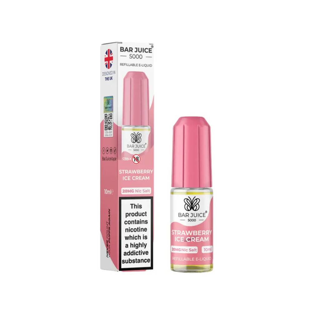 Bar Juice Nic Salts E-Liquids 10ml Strawberry Ice Cream 20mg
