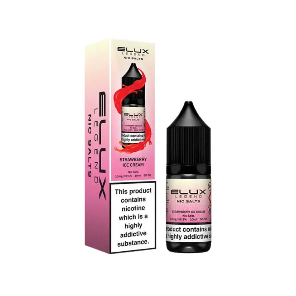 Elux Legend Nic Salts E-Liquids 10ml Strawberry Ice Cream 10mg